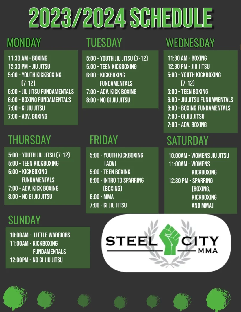Steel City MMA 2023/2024 schedule